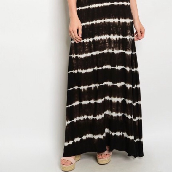 Scoop neck striped tie dye maxi dress - Picture 4 of 4