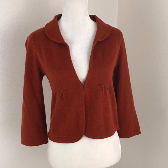 Anthropologie Sweaters - Anthropologie HWR Orange Peplum Cardigan 3/4Sleeve