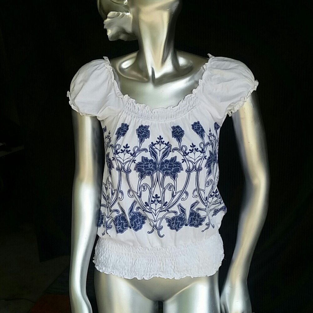 Blue and white shirt