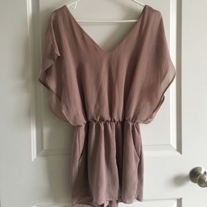 Dusty rose v neck romper