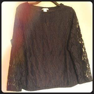 Navy blue lace top