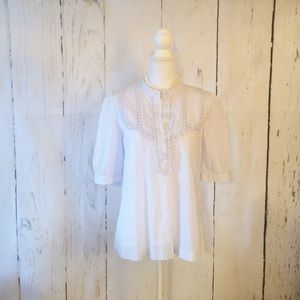 Banana Republic Lace Baby Blue Blouse