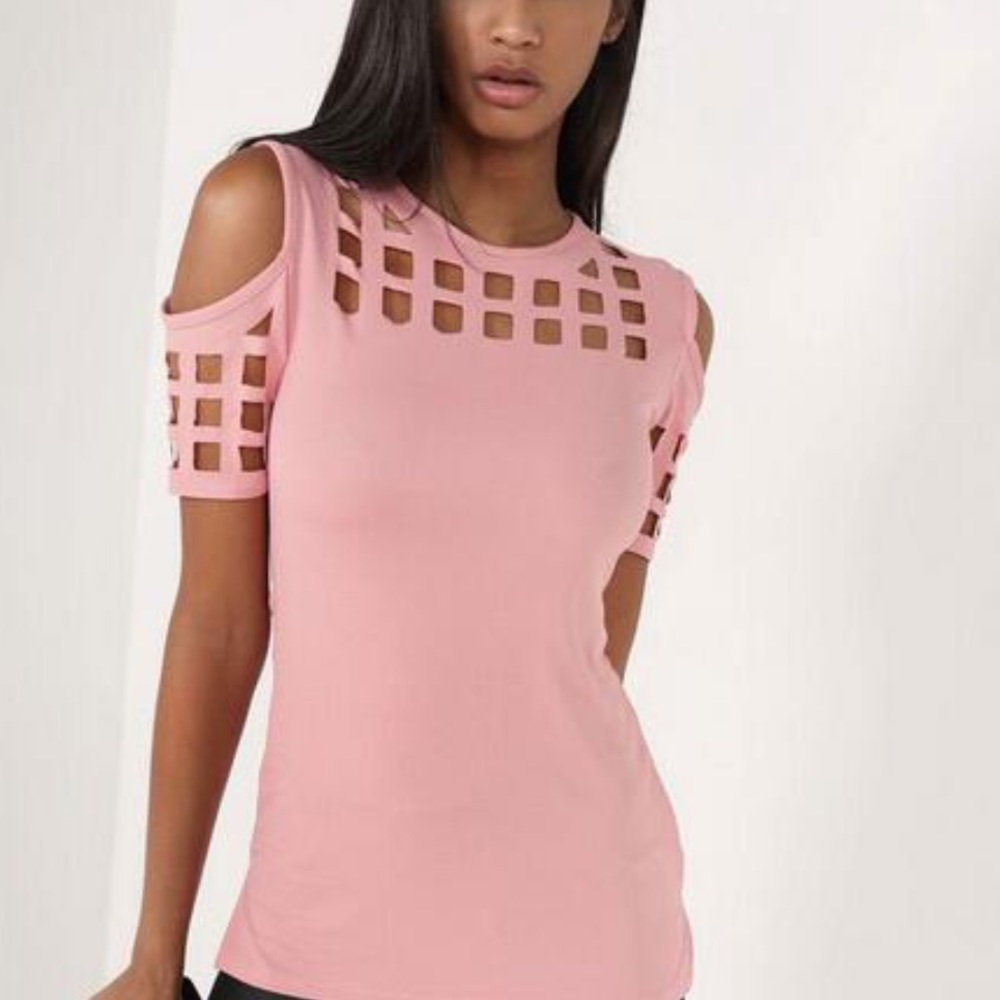 💥NEW💥COLD SHOULDER PINK TOP👚👚👚👚👚👚