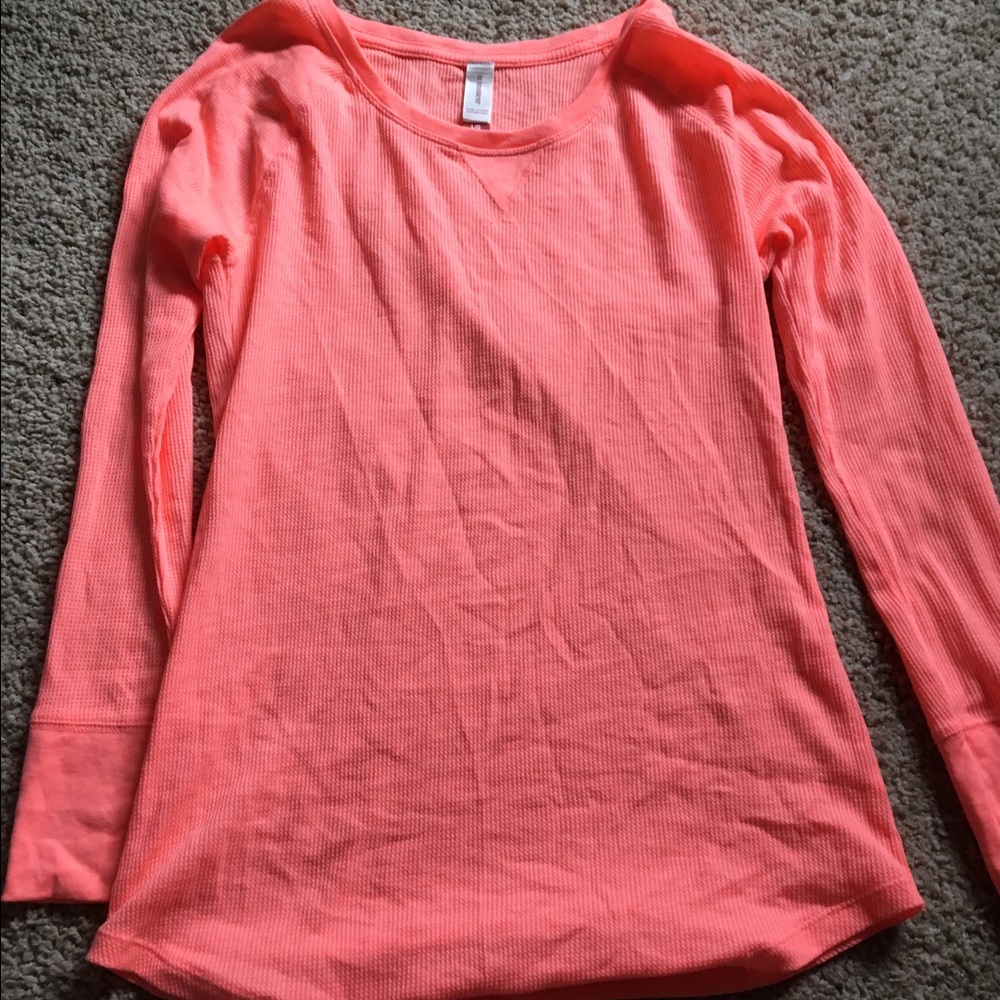 Bright coral long sleeve shirt