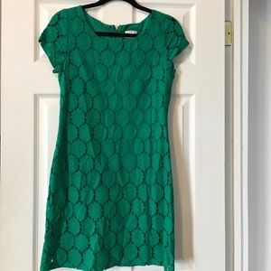 Green large lace dress
