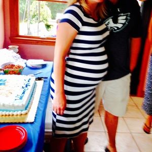 Liz Lange Navy and White Maternity Dress