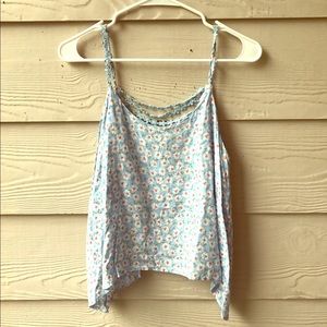 Baby blue floral tank top