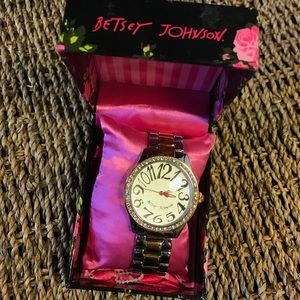 Betsy Johnson silver and gold watch