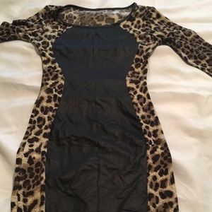 Black and leopard dress