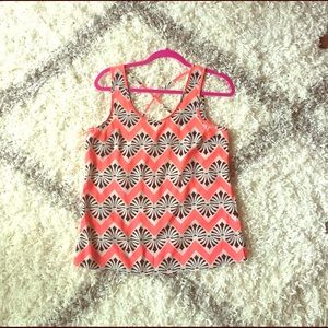 Coral Chevron Print Tank