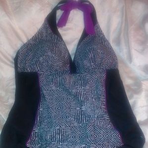 Halter top plus size swim suit.