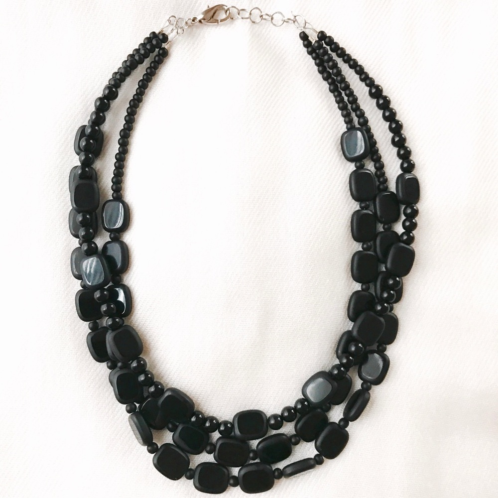 Black beaded necklace