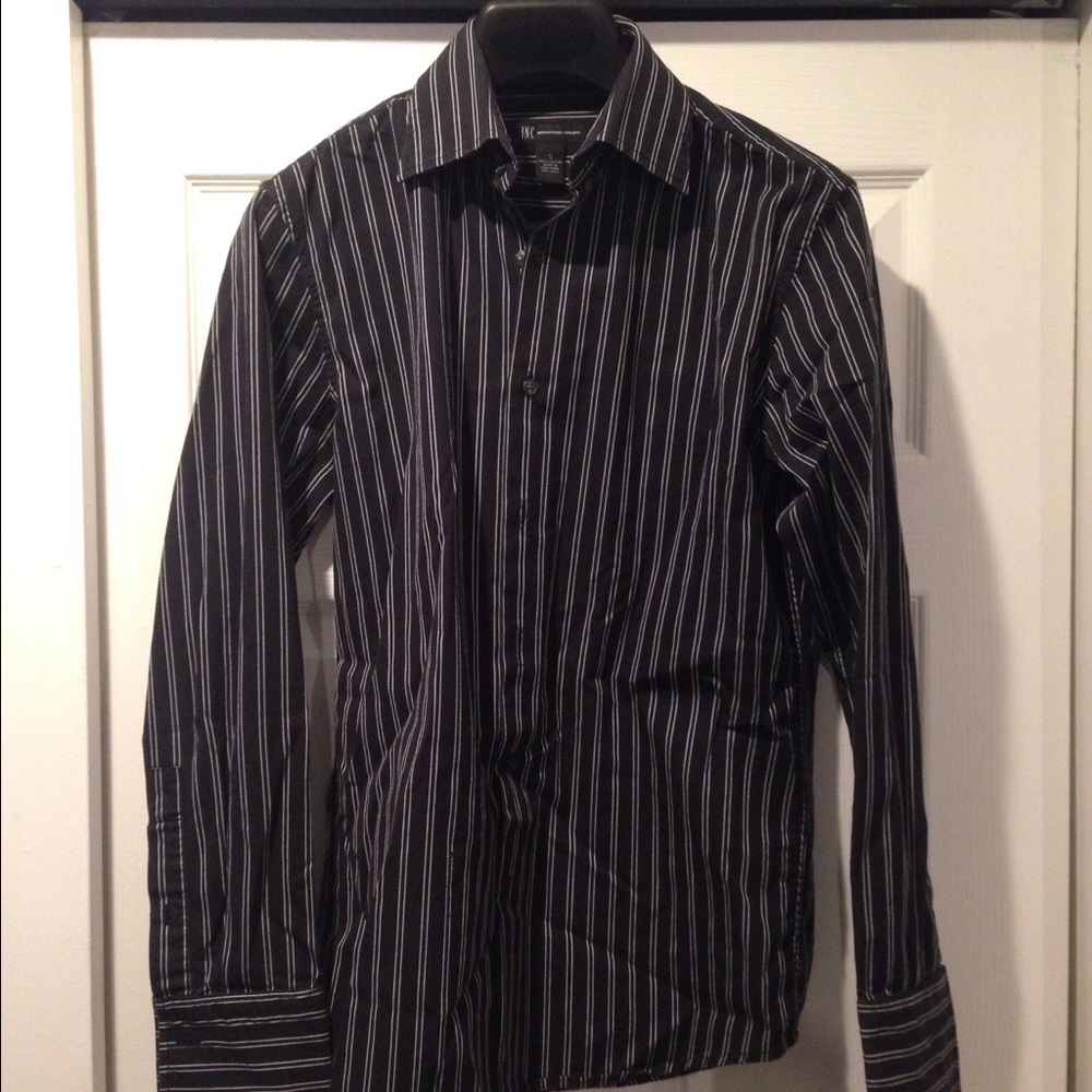 INC black French cuff button down shirt - small