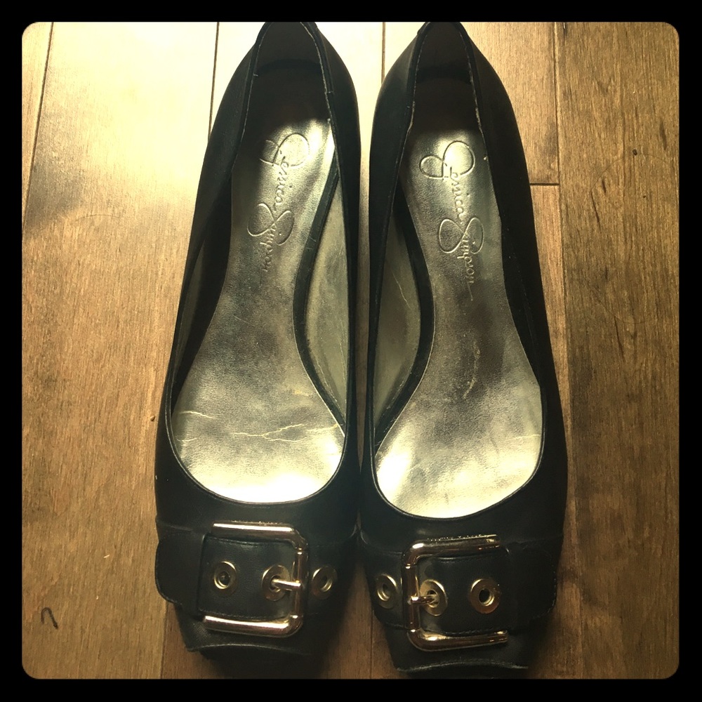 Jessica Simpson Black Flats