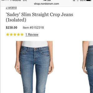 J Brand Sadey Slim Straight Jeans