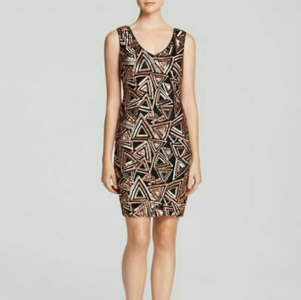 Lucy Paris Black dress with gold sequin