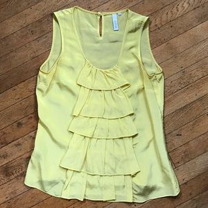 Bright yellow Anthropologie silk blouse