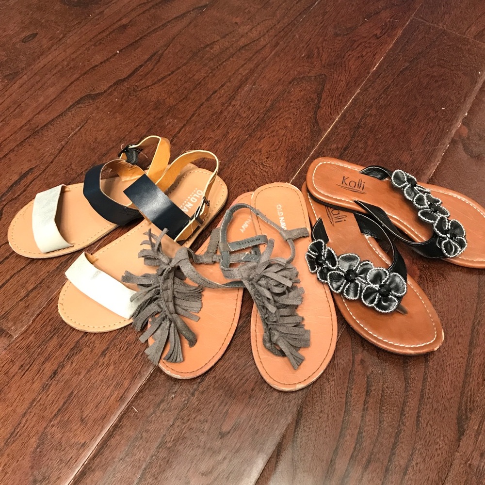 Girls' Lot of Sandals - Old Navy (2) and Kali (1)