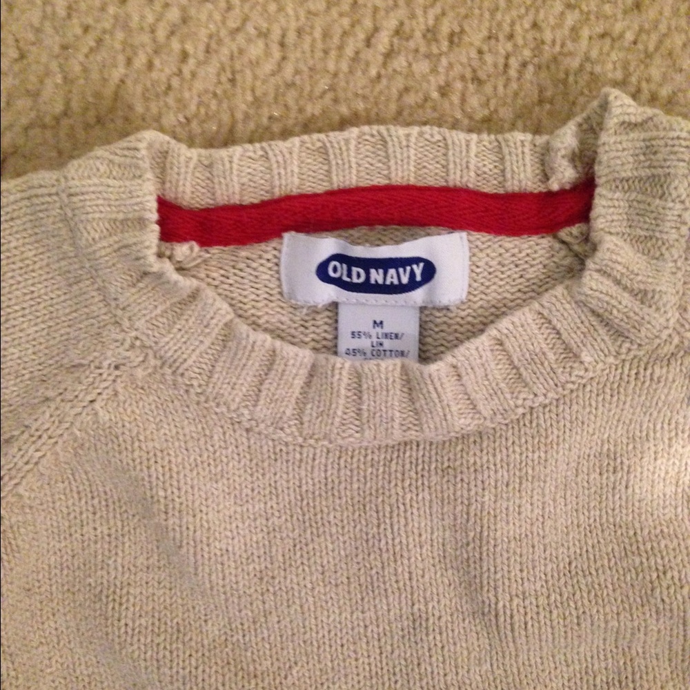Old navy crew neck cream sweater - medium
