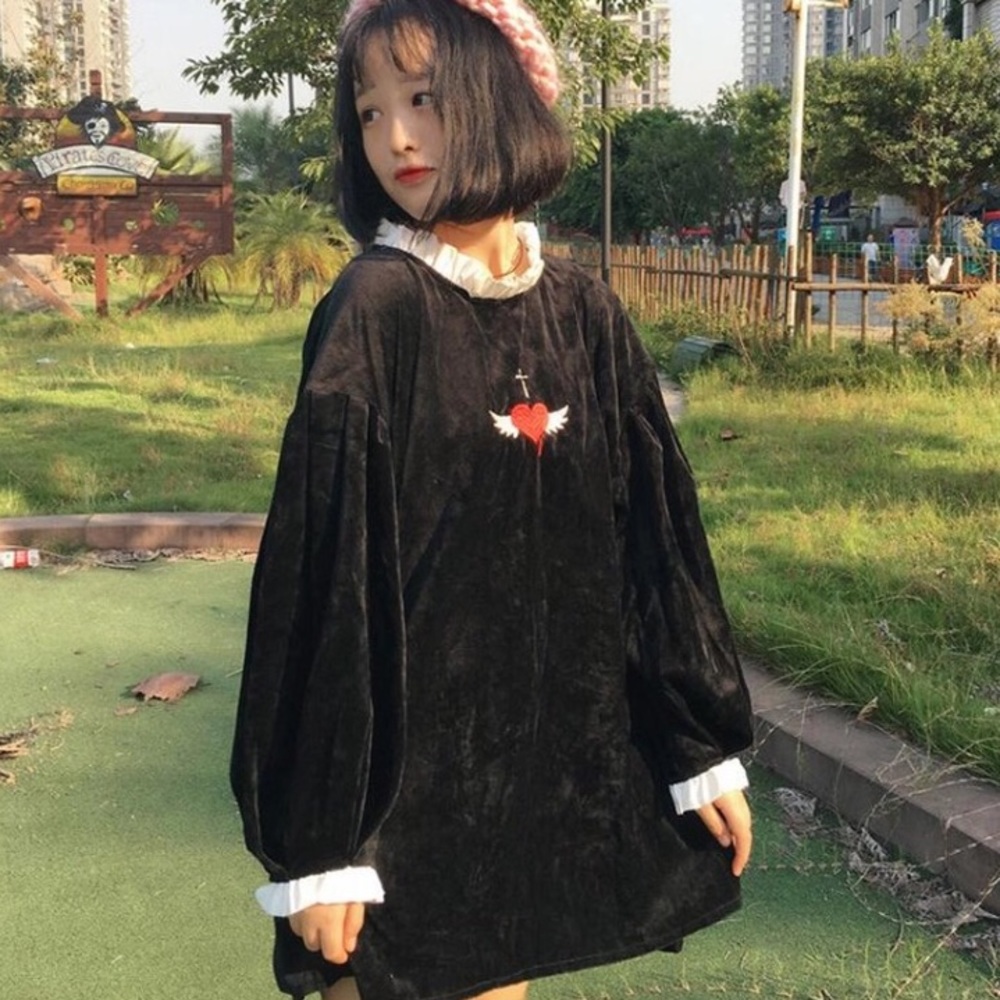Cool Harajuku sweetheart gothic Lolita minidress