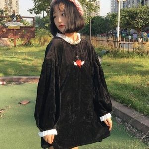 Cool Harajuku sweetheart gothic Lolita minidress