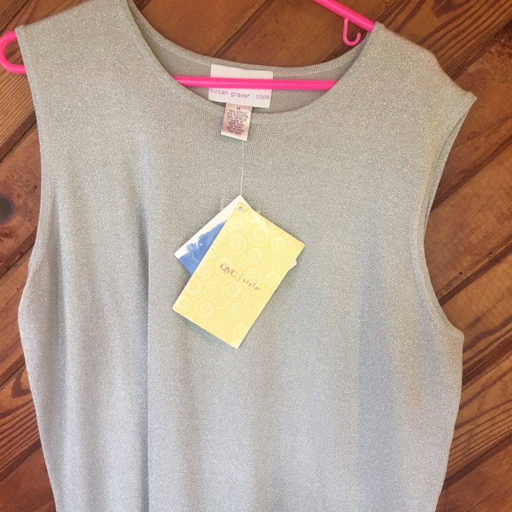 Silver shiney tank top