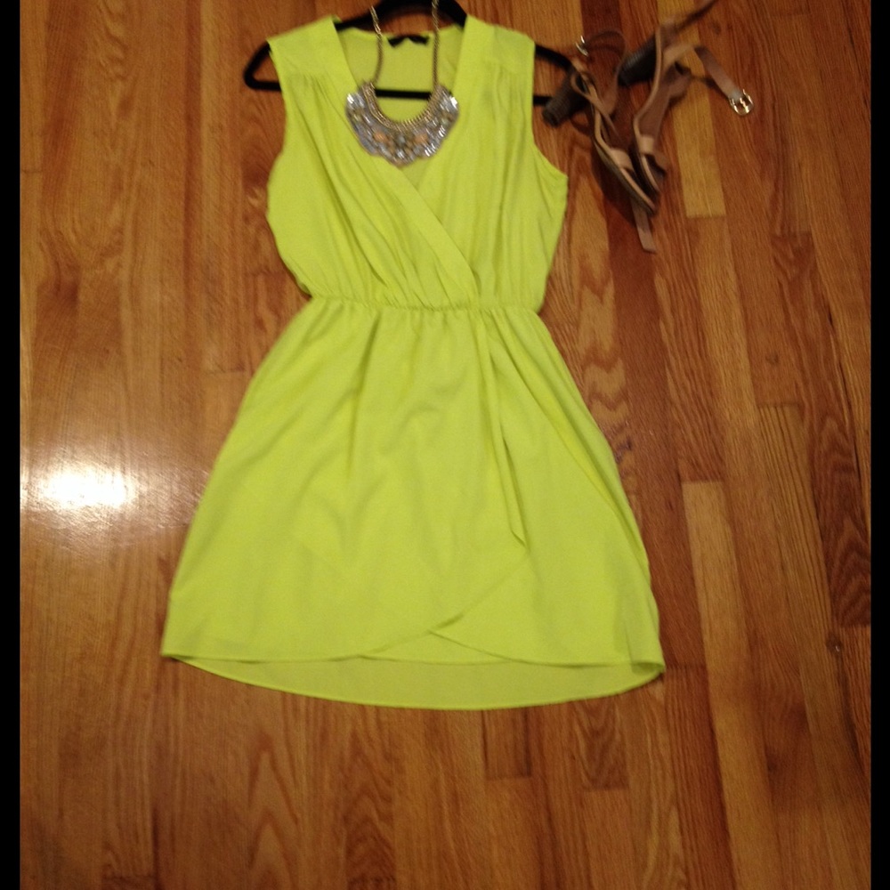 Chartreuse sleeveless dress
