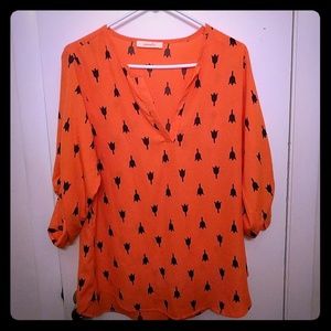 Pomelo shirt - XL? - 3/4 button sleeves - Orange