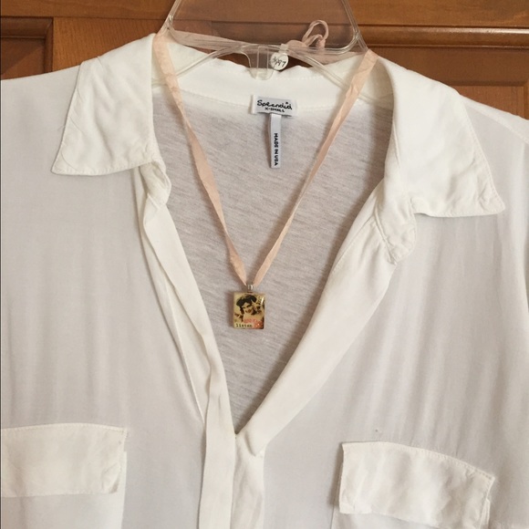 Nostalgic Pink Ribbon "Listen" Necklace - Picture 5 of 6