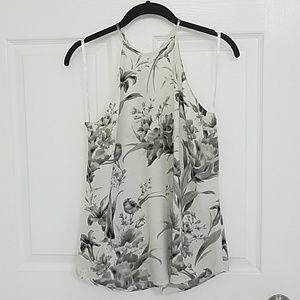High neck sleeveless LOFT floral top