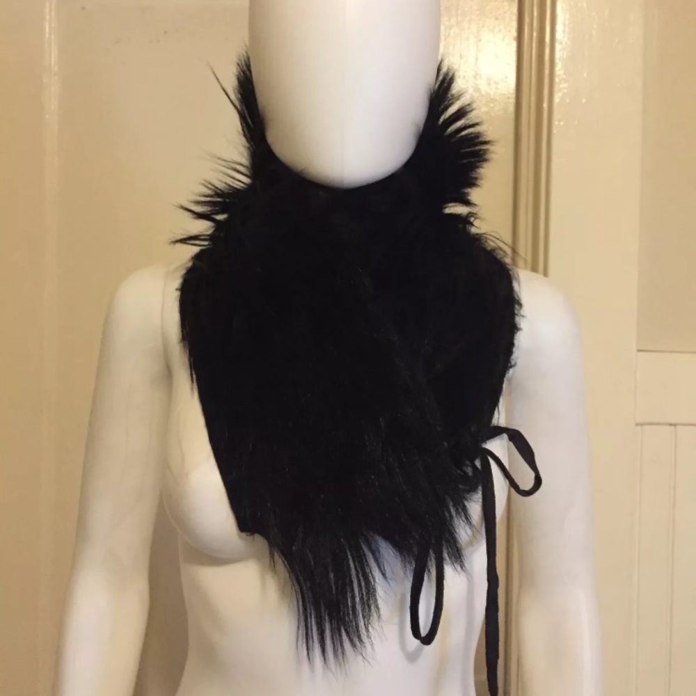 SOLD Ann Demeulemeester rare black goat fur collar - Picture 7 of 8