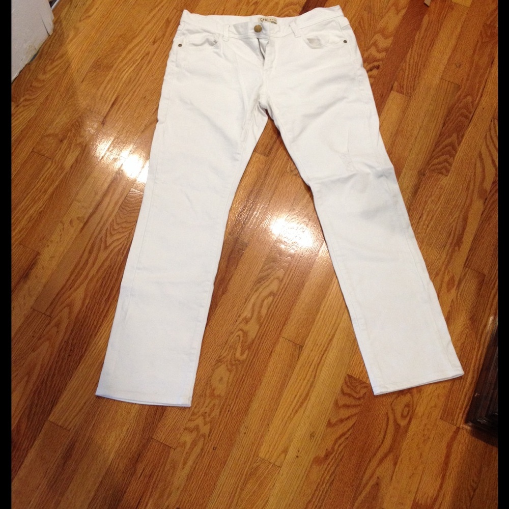 Cani white distressed straight leg relaxed jeans