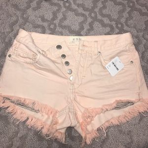 Blush free people cut off shorts