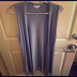 Ava Couture Grey Sweater Vest Long