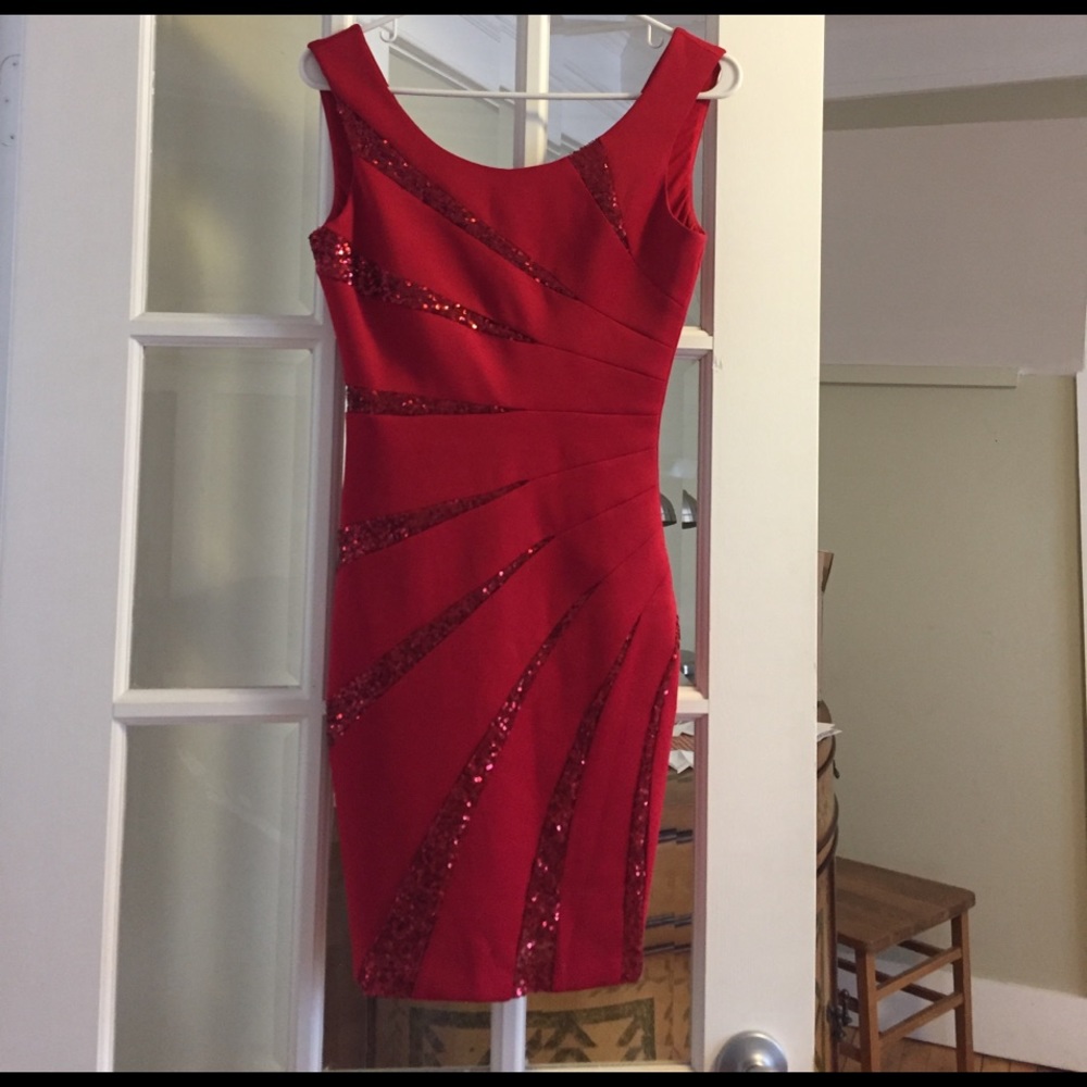 GUESS - Red mini dress with sequin detail