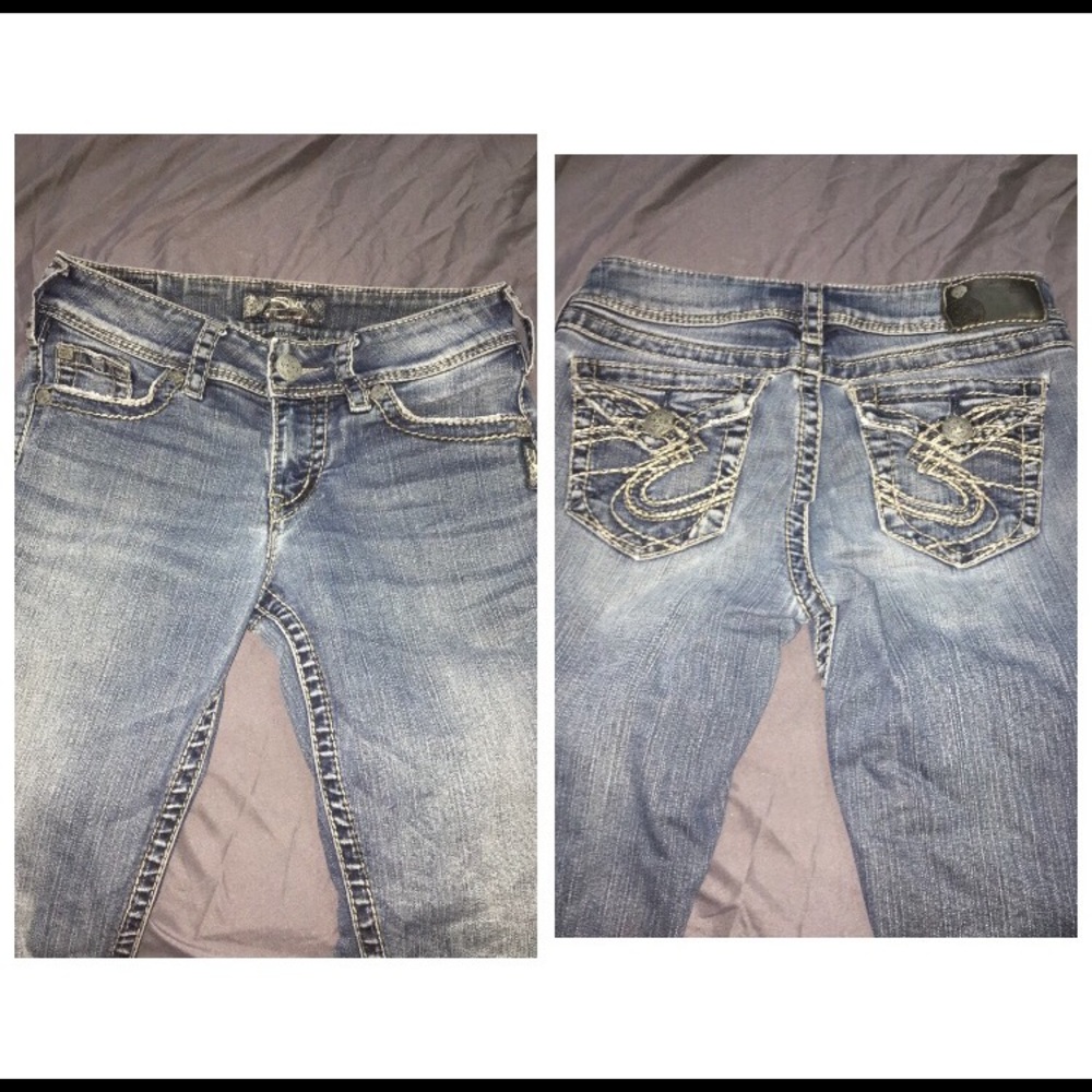 Silver boot cut jeans