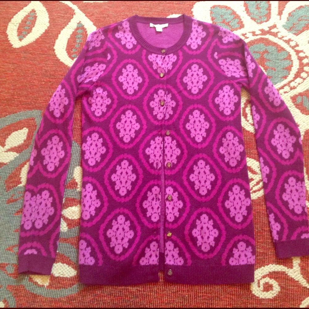 Purple and Magenta button up cardigan