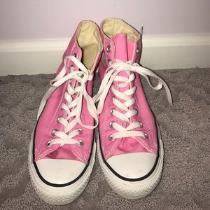 Pink high top converse