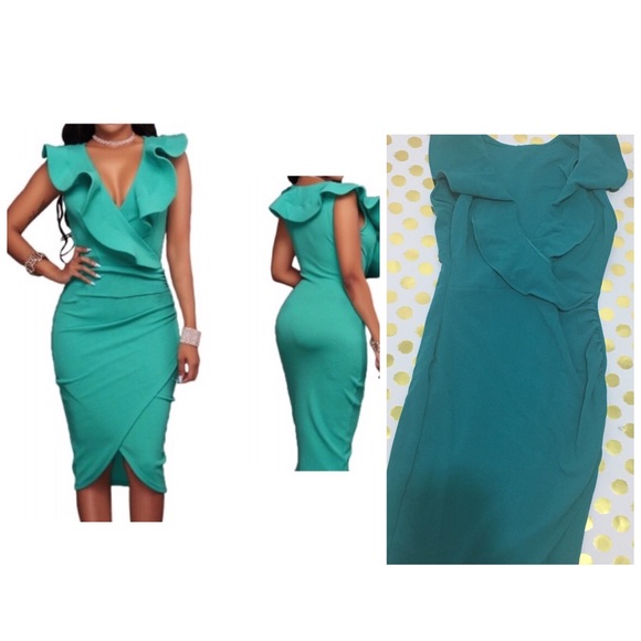 Dresses & Skirts - Turquoise  V Neck  Dress