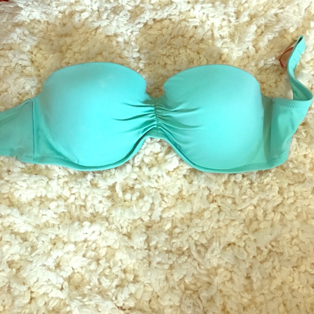 Strap less swim top