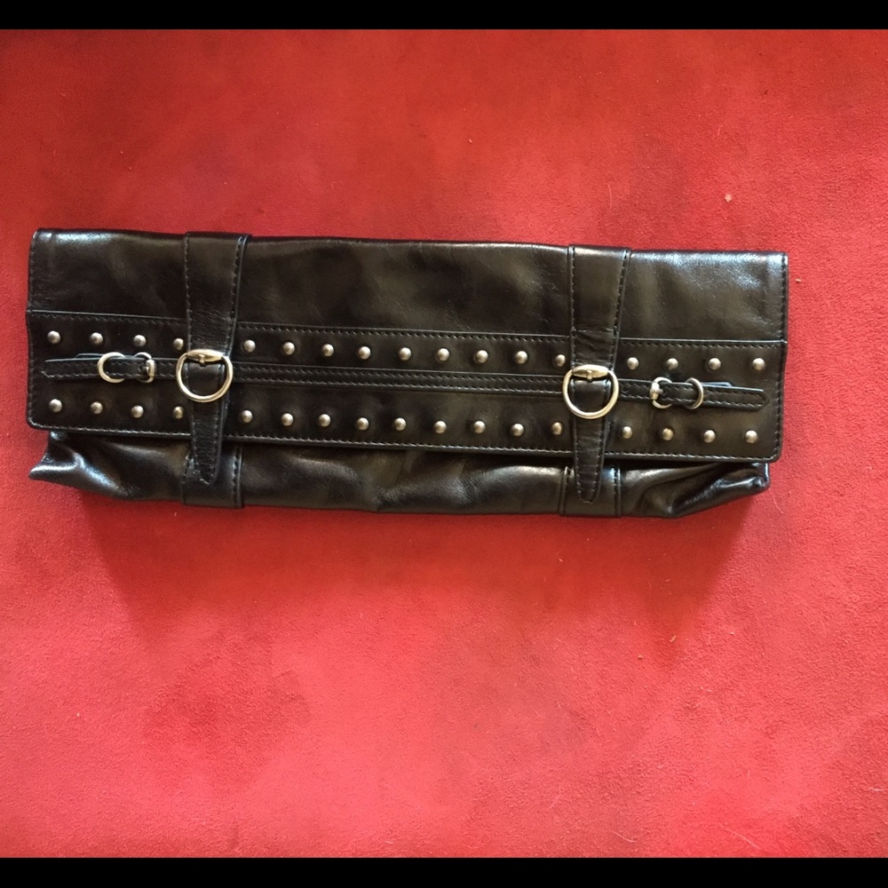 DKNY Small studded leather clutch