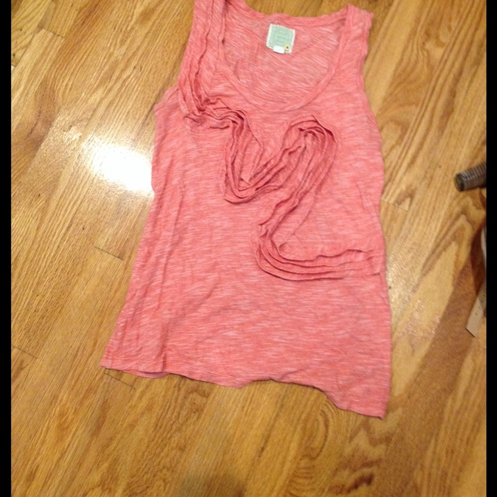 Sleeveless anthropology  top - peach color