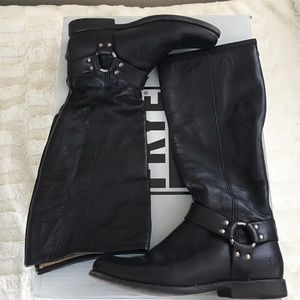 Frye Phillip Harness Tall Black Boot