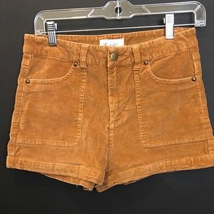 High waisted corduroy shorts