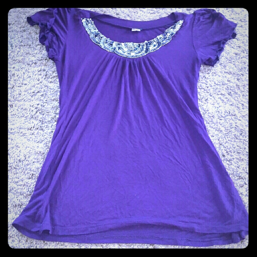 A purple sequin top