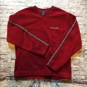 Vintage red Nautica Jeans fleece sweater