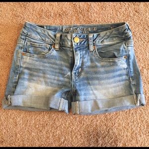 Light wash shorts
