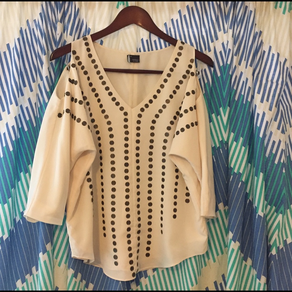 Urban Outfitters cold shoulder embellished top