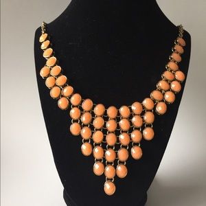Orange beaded statement necklace