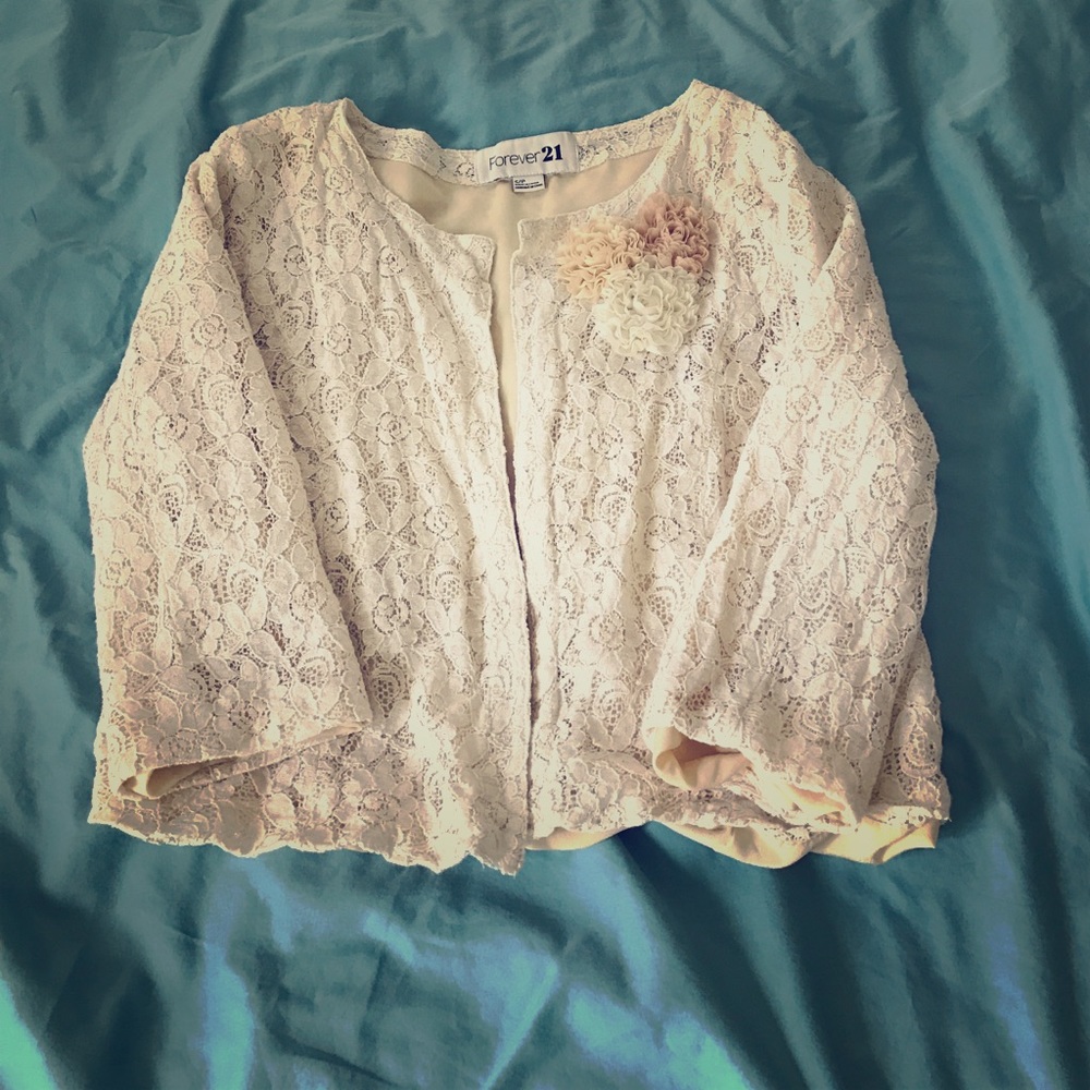 Forever21 Lightweight floral lace blazer